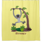 Toevallige afbeelding van de gibbon-cartoon douchegordijn (Voorkant)