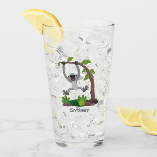 Toevallige afbeelding van de gibbon-cartoon glas (Voorkant ijs)