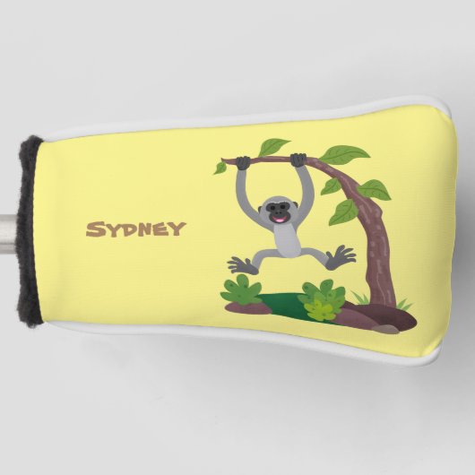Toevallige afbeelding van de gibbon-cartoon golfheadcover (Voorkant)