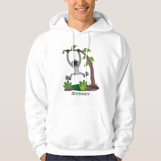 Toevallige afbeelding van de gibbon-cartoon hoodie (Voorkant)