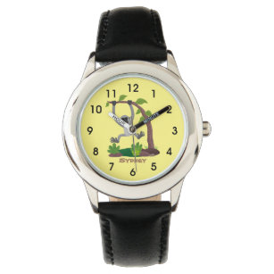 Toevallige afbeelding van de gibbon-cartoon horloge