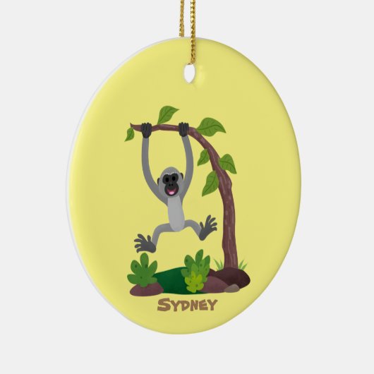 Toevallige afbeelding van de gibbon-cartoon keramisch ornament (Rechts)