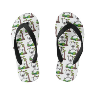 Toevallige afbeelding van de gibbon-cartoon kinder teenslippers