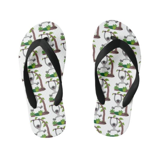 Toevallige afbeelding van de gibbon-cartoon kinder teenslippers (Voetbed)