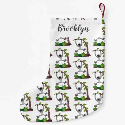 Toevallige afbeelding van de gibbon-cartoon kleine kerstsok (Achterkant)