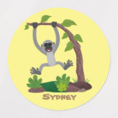 Toevallige afbeelding van de gibbon-cartoon labels (Design 1)