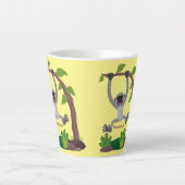 Toevallige afbeelding van de gibbon-cartoon latte mok (Voorkant)
