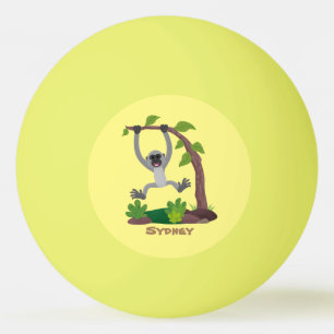 Toevallige afbeelding van de gibbon-cartoon pingpongbal