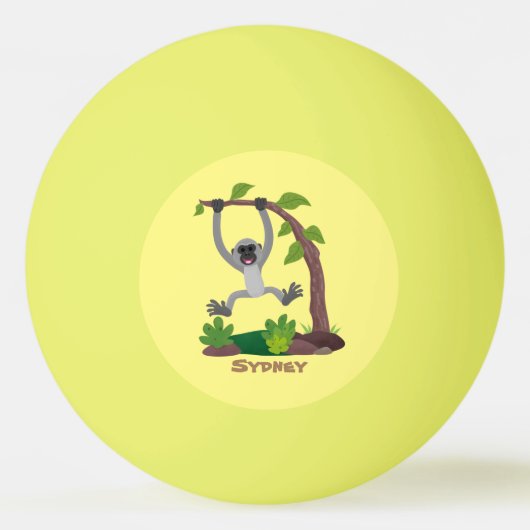 Toevallige afbeelding van de gibbon-cartoon pingpongbal (Voorkant)
