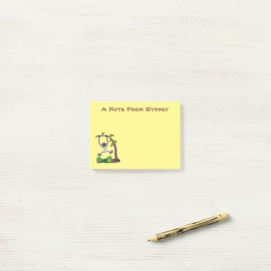 Toevallige afbeelding van de gibbon-cartoon post-it® notes (Op bureau)