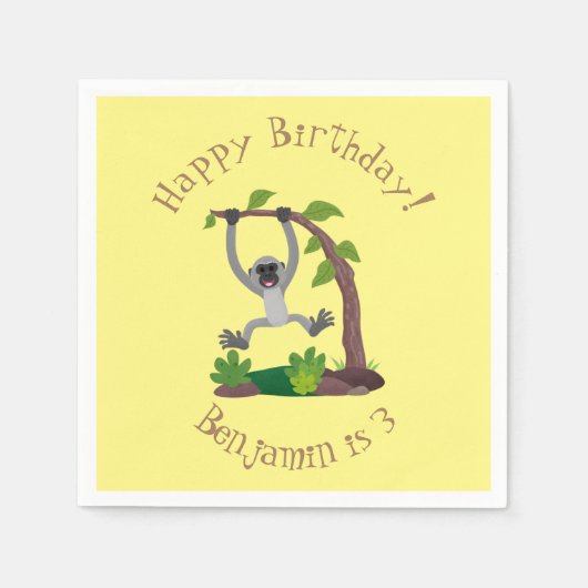 Toevallige afbeelding van de gibbon-cartoon servet (Voorkant)