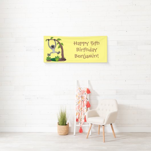 Toevallige afbeelding van de gibbon-cartoon spandoek (Insitu)