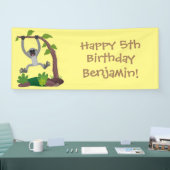 Toevallige afbeelding van de gibbon-cartoon spandoek (Beurs)