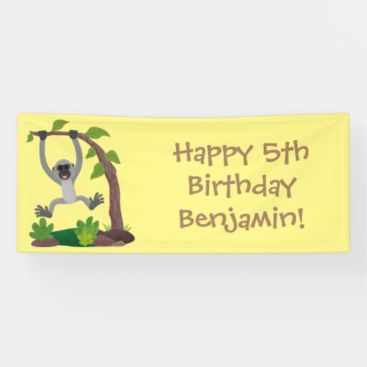 Toevallige afbeelding van de gibbon-cartoon spandoek (Horizontaal)