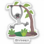 Toevallige afbeelding van de gibbon-cartoon sticker (Voorkant)