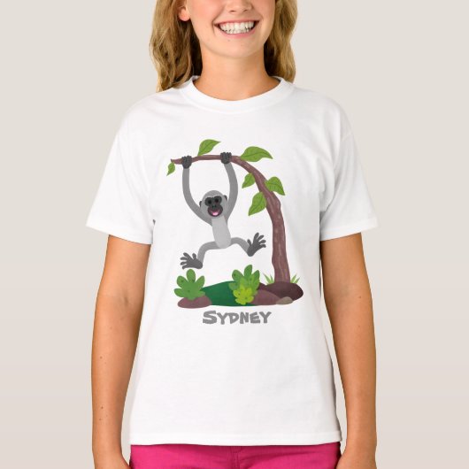 Toevallige afbeelding van de gibbon-cartoon t-shirt (Voorkant)