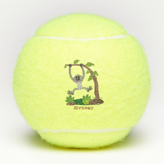 Toevallige afbeelding van de gibbon-cartoon tennisballen (Voorkant)