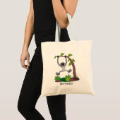 Toevallige afbeelding van de gibbon-cartoon tote bag (Voorkant (product))