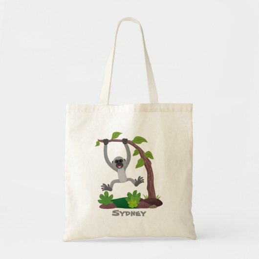 Toevallige afbeelding van de gibbon-cartoon tote bag (Voorkant)