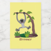 Toevallige afbeelding van de gibbon-cartoon voedselcontainer etiket (Enkel label)