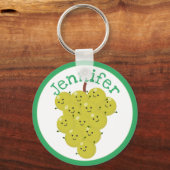 Toevallige druiven cartoon illustratie sleutelhanger (Voorkant)