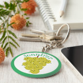 Toevallige druiven cartoon illustratie sleutelhanger (Zijkant)