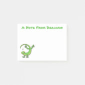 Toevallige groene gekko hagedis met cartoon van in post-it® notes (Voorkant)
