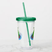 Toevallige groene kikker cartoon illustratie acryl drinkbeker (Links)