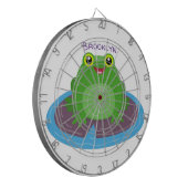 Toevallige groene kikker cartoon illustratie dartbord (Voorkant Links)