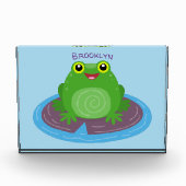 Toevallige groene kikker cartoon illustratie fotoblokken (Voorkant)