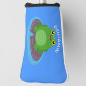 Toevallige groene kikker cartoon illustratie golfheadcover (Draai 90)
