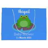 Toevallige groene kikker cartoon illustratie groot cadeauzakje (Achterkant)