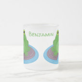 Toevallige groene kikker cartoon illustratie matglas koffiemok (Center)