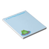 Toevallige groene kikker cartoon illustratie notitieblok (Schuin)