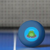 Toevallige groene kikker cartoon illustratie pingpongbal (Net)