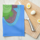 Toevallige groene kikker cartoon illustratie theedoek (Quarter Fold)