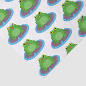 Toevallige groene kikker cartoon illustratie tissuepapier (Detail)