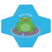 Toevallige groene kikker cartoon illustratie voetbal (Enkel)