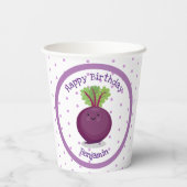 Toevallige illustratie van de paarse bietenteelt papieren bekers (Achterkant)