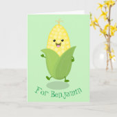 Toevallige mais cartoon illustratie kaart (Gele Bloem)