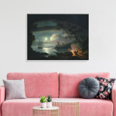 Toevallige mond door moonlight canvas afdruk (Insitu (Woonkamer))