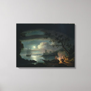 Toevallige mond door moonlight canvas afdruk