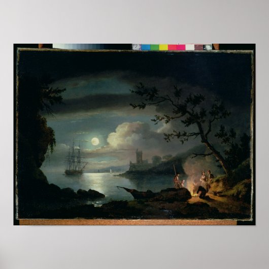 Toevallige mond door moonlight poster (Voorkant)
