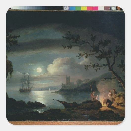 Toevallige mond door moonlight vierkante sticker (Voorkant)