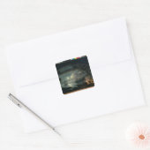 Toevallige mond door moonlight vierkante sticker (Envelop)