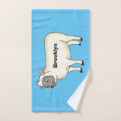 Toevallige schaapse cartoon bad handdoek (Handdoek)