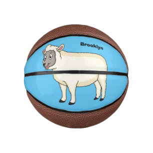 Toevallige schaapse cartoon basketbal