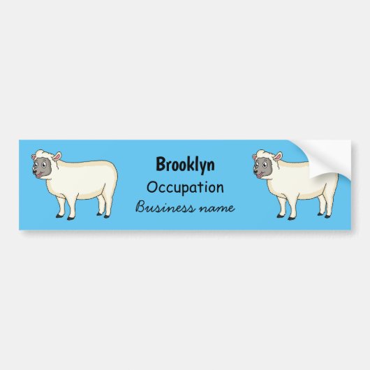 Toevallige schaapse cartoon bumpersticker (Voorkant)