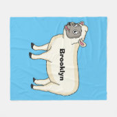 Toevallige schaapse cartoon fleece deken (Voorkant (Horizontaal))