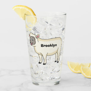 Toevallige schaapse cartoon glas